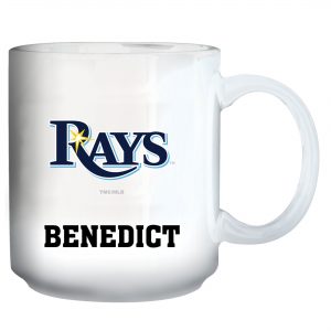 White Tampa Bay Rays 11oz. Personalized Mug
