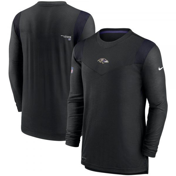 Men's Nike Black Baltimore Ravens Sideline Player UV Performance Long Sleeve T-Shirt