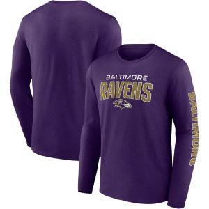 Men's Fanatics Branded Purple Baltimore Ravens Go the Distance Long Sleeve T-Shirt