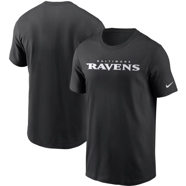 Men's Nike Black Baltimore Ravens Team Wordmark T-Shirt
