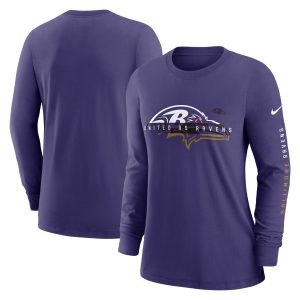 Women's Nike Purple Baltimore Ravens Prime Split Long Sleeve T-Shirt