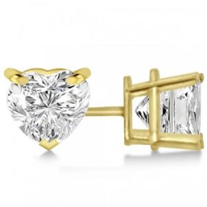 0.75ct Heart-Cut Diamond Stud Earrings 14kt Yellow Gold (G-H, VS2-SI1)