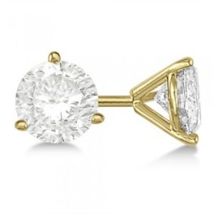 0.75ct. 3-Prong Martini Diamond Stud Earrings 14kt Yellow Gold (H, SI1-SI2)