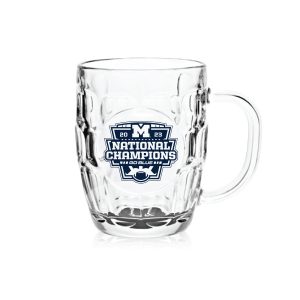 Michigan Wolverines College Football Playoff 2023 National Champions 20oz. Dimpled Glass Mug